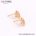 64493 Fashion jewelry piercing 18k gold jewelry set beautiful flower shape three pieces set